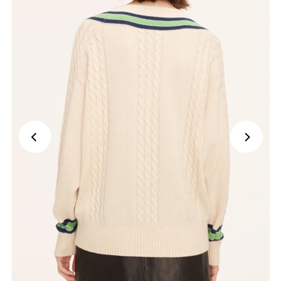 Rebecca Taylor Contrast- Tipped V-Neck Sweater - Picture 3 of 6